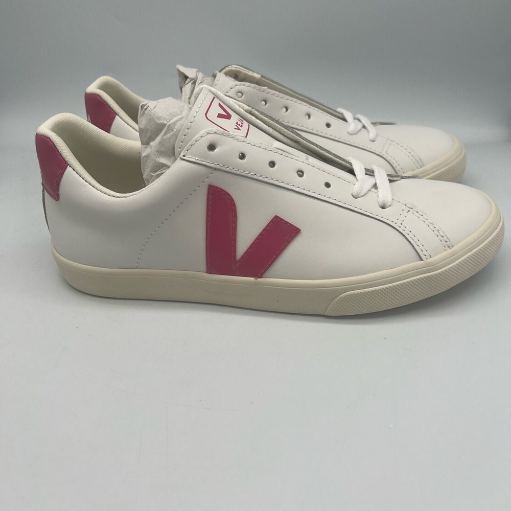 VEJA Esplar Logo Extra White Mia Pink Low Top Sneakers - Picture 5 of 13